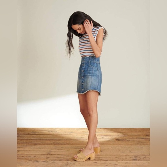 Veronica Beard Jeans Dree Muscle Tee in Rust Blue Multi Size Large. - Picture 8 of 11